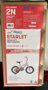 Repco Starlet BMX Coaster Bike 30cm with Training Wheels BNIB
