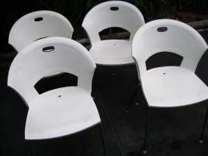 stacking chairs outdoor x4 $40 THE LOT