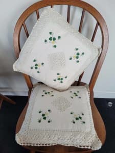 2 x Irish Shamrock cushion covers including cushions