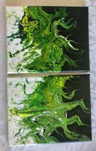 2x Acrylic Paint on Canvas Paintings. 40cm x 24cm. $15 (for both).