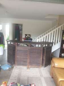 Sold pending pickup Reduced to clear Wooden Bali Bar