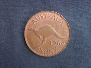 1964 Australian Penny Coin.