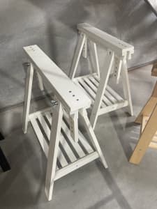 White timber trestle legs for table - pair