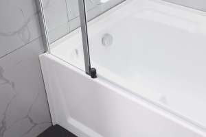 Frameless Shower Screen Bathtub Fixed Pivot 10mm TG 1500H Brisbane $