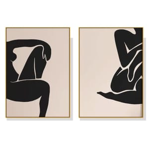 50cmx70cm Female Figure 2 Sets Gold Frame Canvas Wall Art...