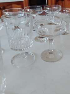 Wine and Champagne vintage glasses