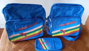 TRAFALGAR RETRO VINTAGE TRAVEL BAGS x 2 and PASSPORT/MONEY POUCH
