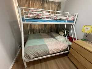 White bunk frame double base single top - mattress not included