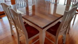 Farmhouse kitchen table and 8 matching chairs