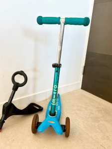 Mini Micro Deluxe Blue Kids Scooter With Seat