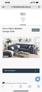 Corro Fabric Modular Lounge Suite - Ebony.