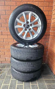 4 x Mazda 3 Alloy Wheels & Dunlop Sport FM800 Tyres 90% Tread