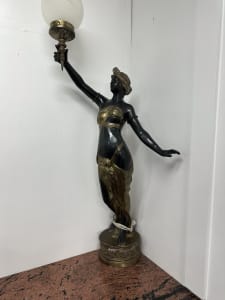 2 x Solid Bronze Lady Statues