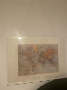 Framed map of the world