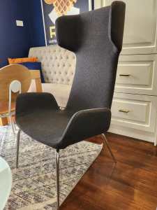 Grey Designer Midj Light E Upholstered Italian Made Armchair, Excellen