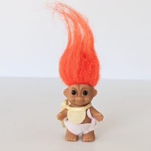 Vintage Russ Troll Doll Baby Troll Orange Hair Mini 