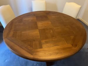 Parquetry Round Dining Table