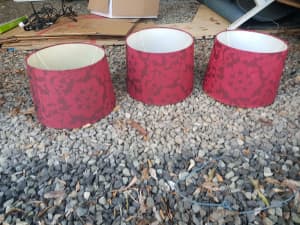 3 x Red Lamp shades 