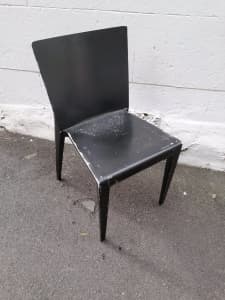 Single fiberglass dine chair probably Italian