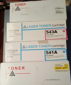 Laser Toner Colour Cartridges - 542a & 543a - for HP laser printer