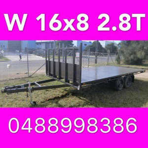 16x8 table top tandem trailer flattop flatbed aus made 14x8
