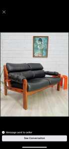 Two seater Module Maverick leather sofa by Gerald Easden