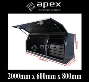 APEX 2000MM POWERCOAT BLACK ALUMINIUM DRAWERS TOOLBOX TRAY 2068FDCPBL