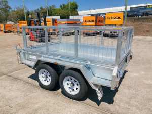 8x5 LongLife Galv Tandem Braked caged trailer