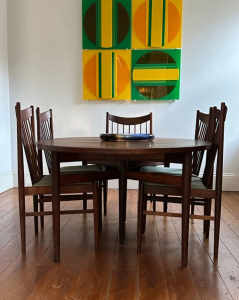 Dining table and 8 chairs designed by Arne Vodder for Sibast Mobler