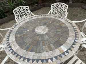 7pc stone mosaic outdoor setting.