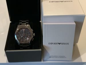 Emporio Armani Chrono Watch - Ceramic/Silver. Good Condition. $299 ono