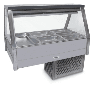 Roband Straight Glass Refrigerated Display Bar, 6 pans