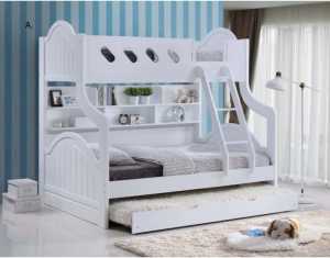 Double bunk bed with trundle