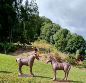 2 x Terracotta horse statues Beautiful $1200 each