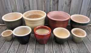 9x PLANT POT Glazed Fired Clay Ceramic Growing Planter MIXED LOT