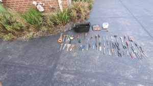 Variety of used hand tools 