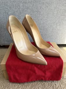 Christian Louboutin Pigalle Follies 100 patent leather beige