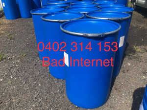 Penrith - Extra Wide Opening - 220L Open top Plastic Drums Blue