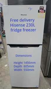 Free delivery Hisense 230L fridge freezer Works fine,Good condition