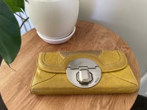 Mimco Yellow Leather Wallet