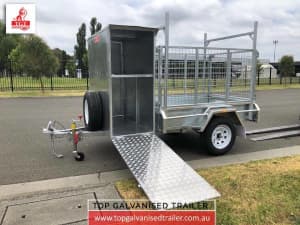 6x4 Trailer Single Axle Galvanised Tipper with Mower Front Box, 900mm