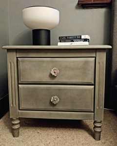 French Provincial Style Grey Wash Bedside Drawers As New