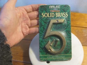 Retro ARLEC Brass House No 5 (NEW) 1990s-Hand Cut/Solid Brass (100mm)