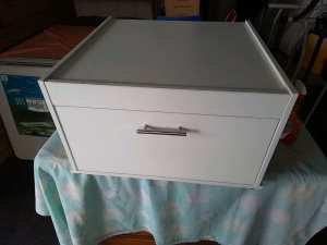 White painted storage box