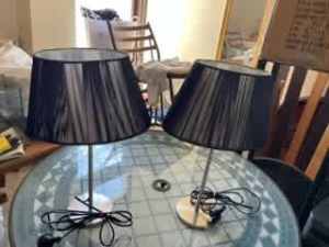 1 Set of 2 NEW Modern Black Desk Lamps