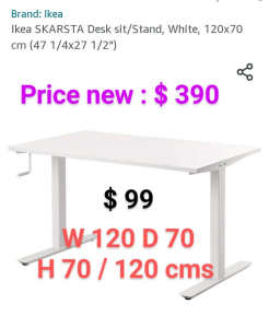 Ikea sit stand desk table workstation manual office furniture work 