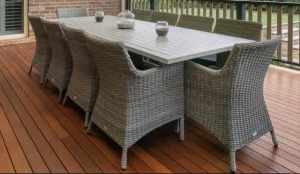 Vogue Table With Maldives Chairs - 11pc Outdoor Dining Setting