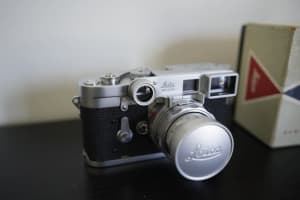 1955 Leica M3 DS 35mm Film Camera Summicron Leitz 50mm DR