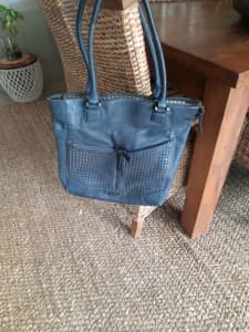 Mimco navy leather bag