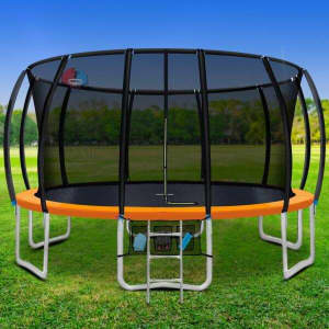 EVERFIT 16FT TRAMPOLINE ROUND TRAMPOLINES WITH BASKETBALL HOOP